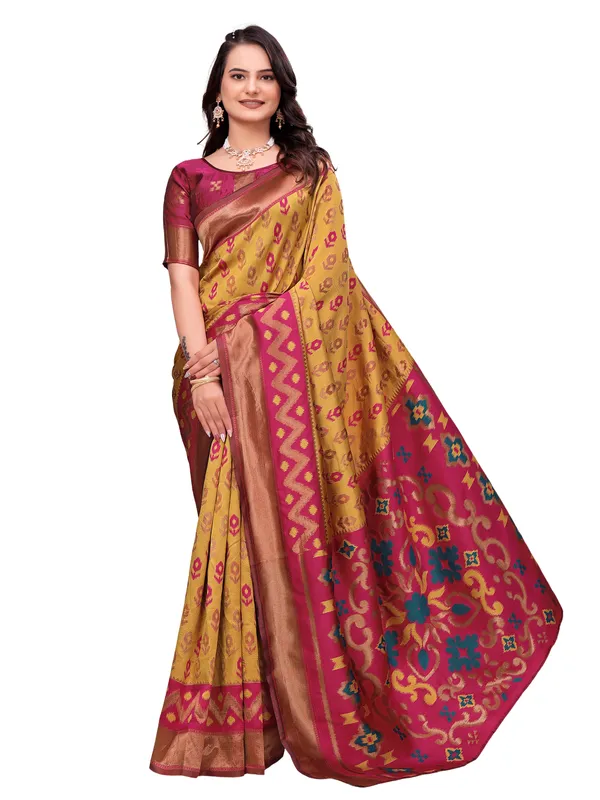 Mustard_Traditional_Printed_Saree_for_Women