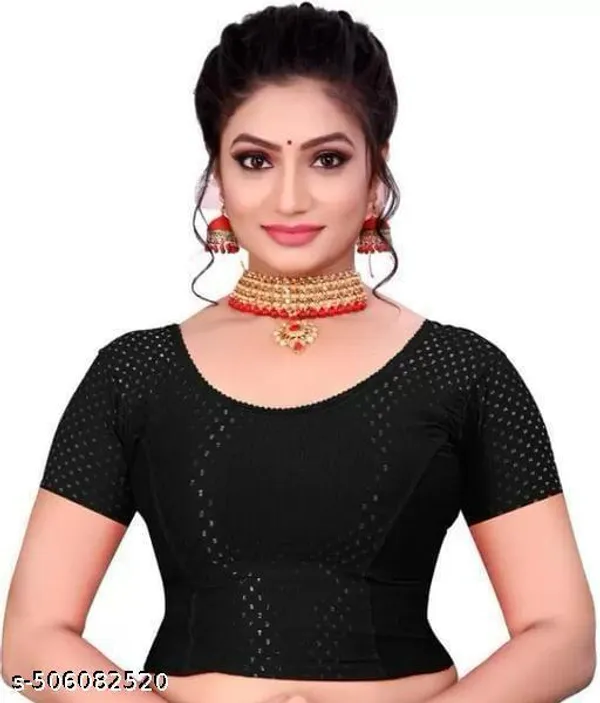 Black_Short_Sleeve_Saree_Blouse_for_Women