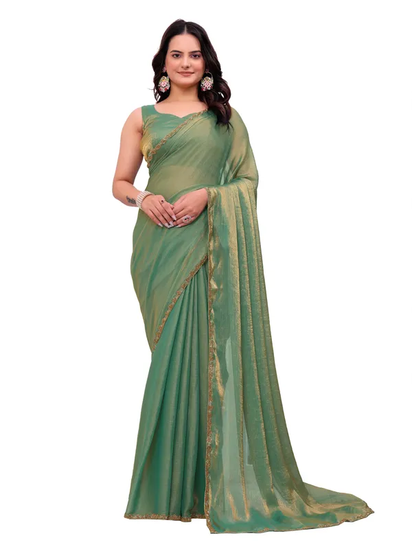 Green_Sheer_Embellished_Saree_For_Women