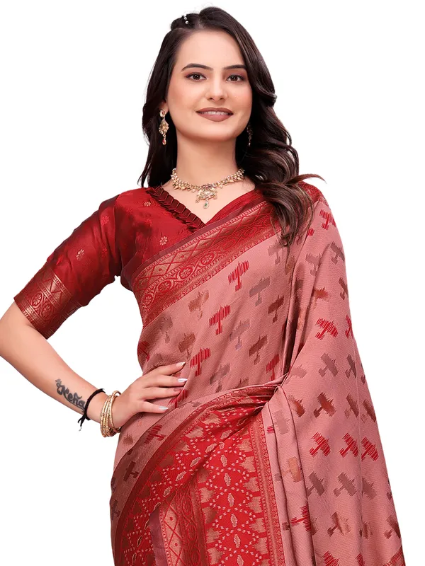 Pink_Woven_Silk_Saree_For_Women