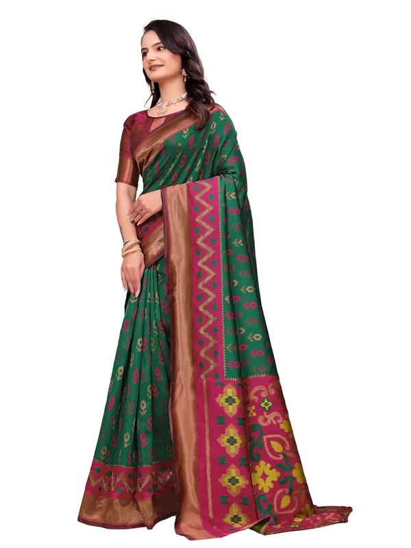 Green_Printed_Saree_for_Women