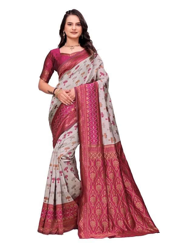 Grey_Printed_Saree_For_Women