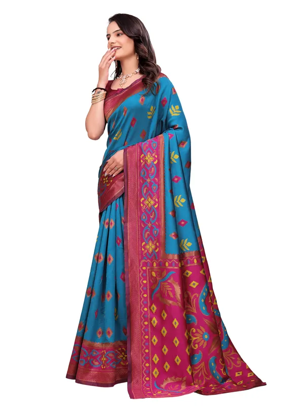Blue_Printed_Saree_for_Women