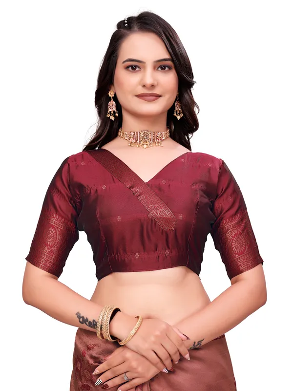 Maroon_Satin_Finish_Traditional_Saree_for_Women