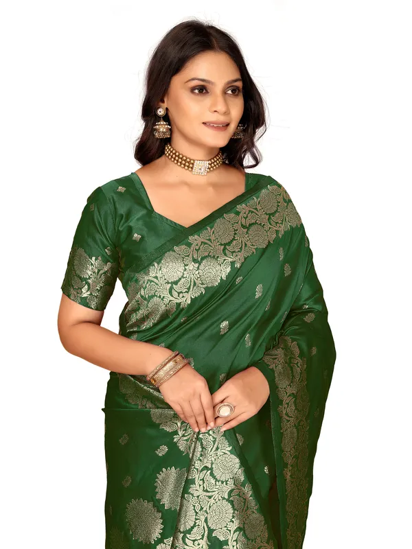 Green_Floral_Woven_Saree_for_Women