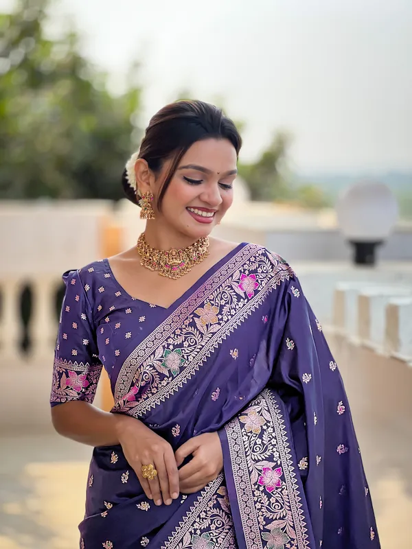 Purple_Printed_Saree_for_Women