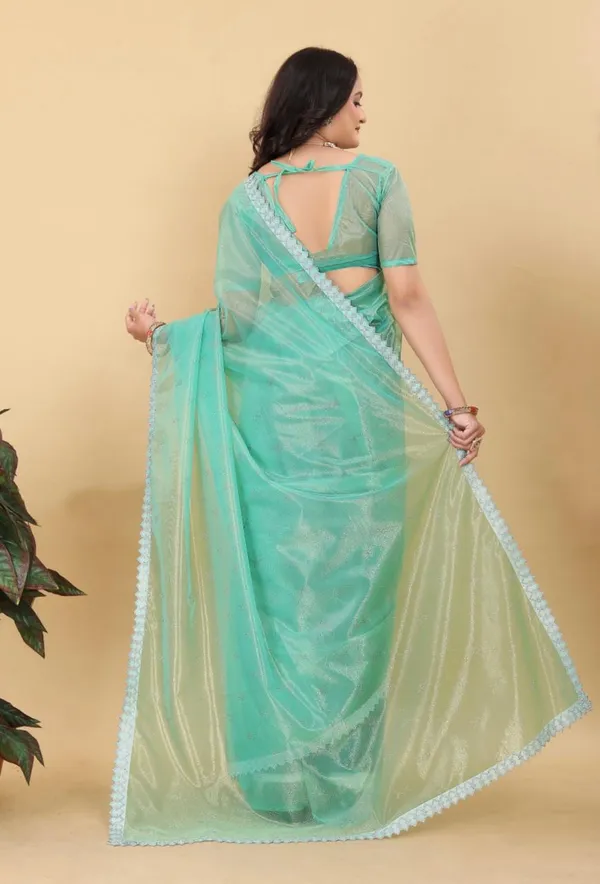 Aqua_Sheer_Lace_Border_Saree_For_Women