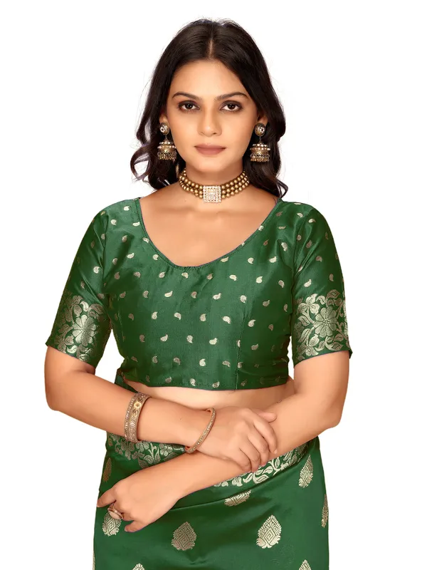Green_Woven_Zari_Buti_Saree_for_Women
