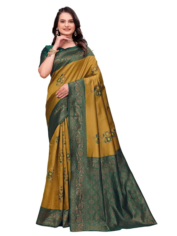 Mustard_Green_Printed_Saree_for_Women