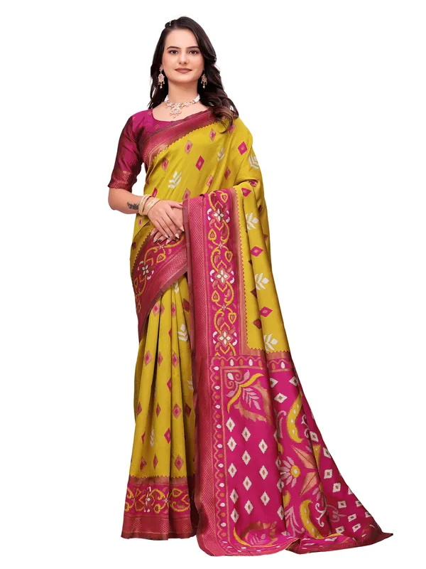Mustard_Traditional_Pattern_Saree_For_Women