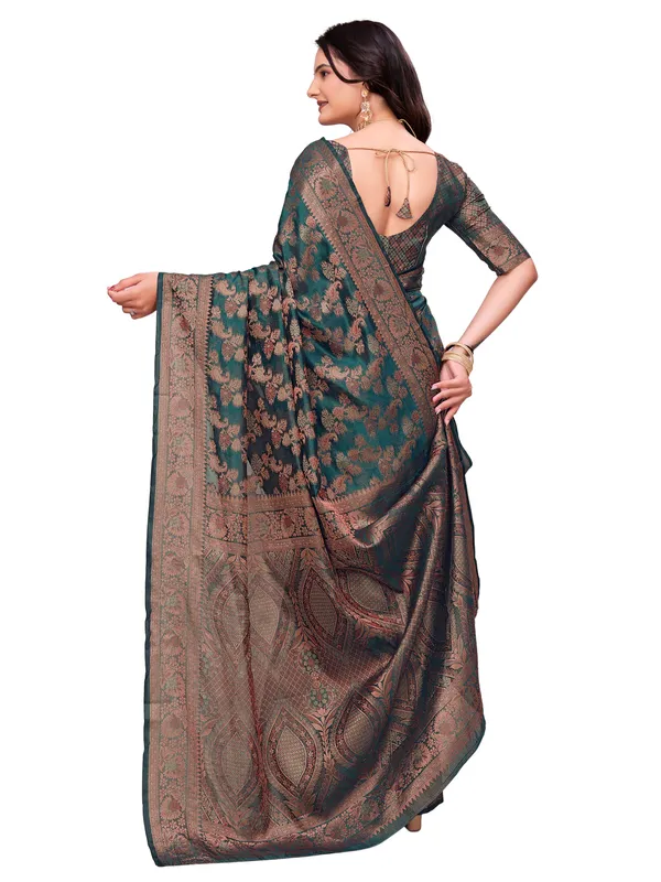 Green_Silk_Blend_Floral_Saree_for_Women
