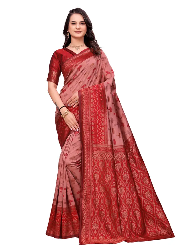 Pink_Woven_Silk_Saree_For_Women