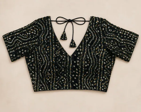 Black_Embellished_Blouse_And_Dupatta_Set_for_Women