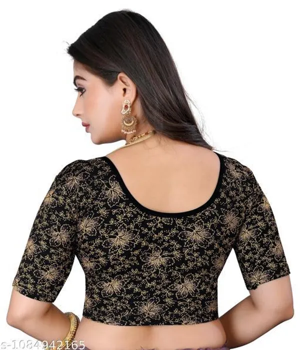 Black_Floral_Print_Fitted_Blouse_for_Women
