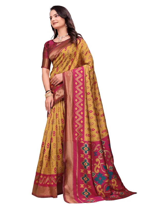 Mustard_Traditional_Printed_Saree_for_Women