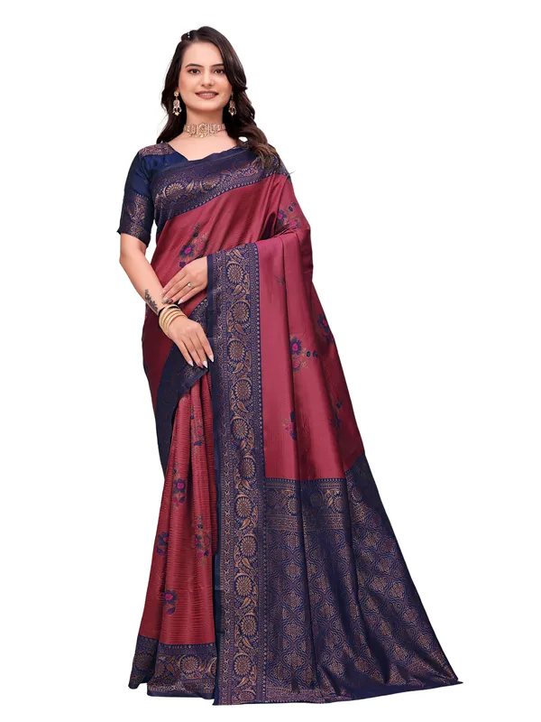 Maroon_Traditional_Printed_Saree_for_Women