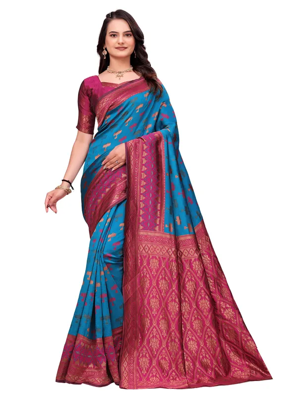 Blue_Printed_Saree_for_Women