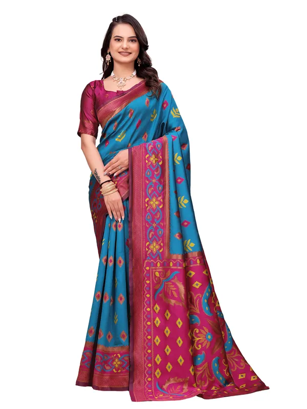 Blue_Printed_Saree_for_Women