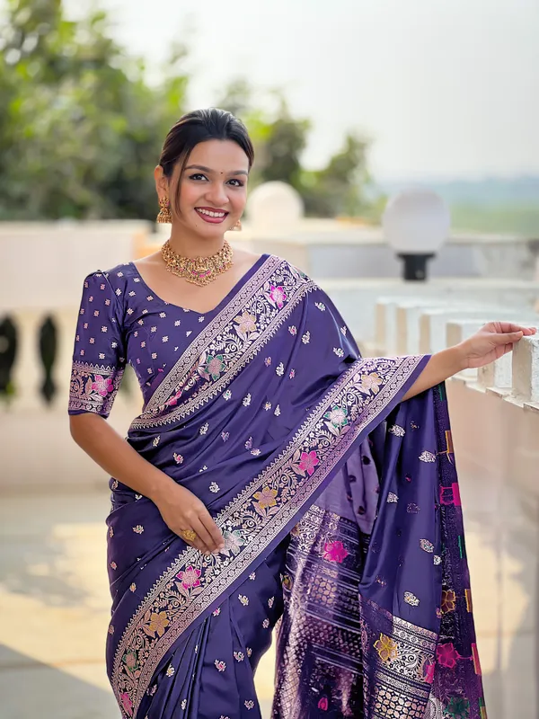 Purple_Printed_Saree_for_Women
