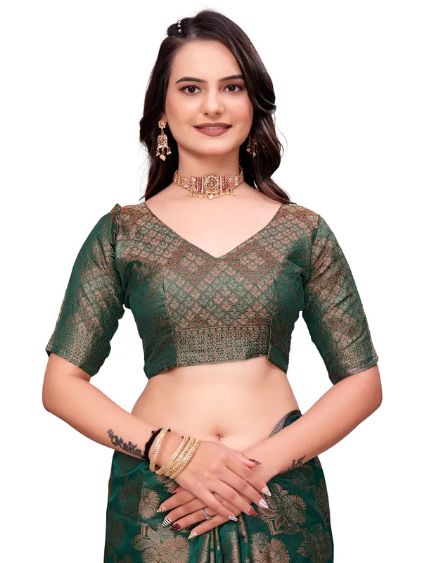 Green_Floral_Woven_Saree_For_Women