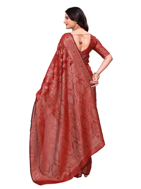 Maroon_Woven_Saree_With_Blouse_For_Women