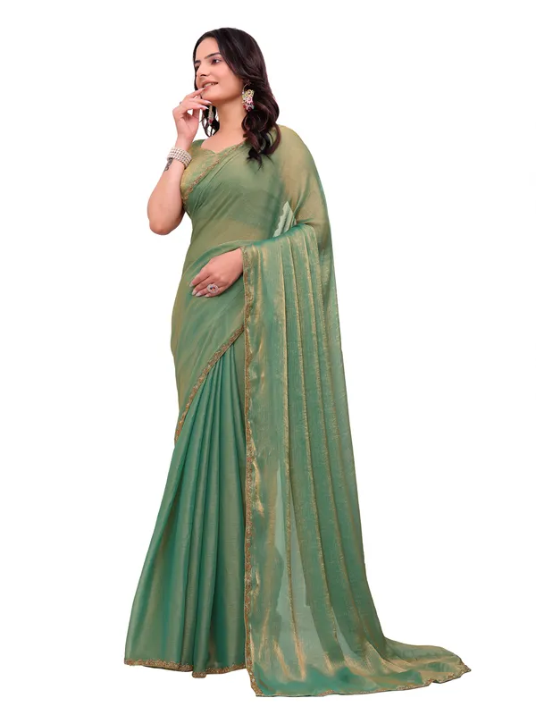 Green_Sheer_Embellished_Saree_For_Women