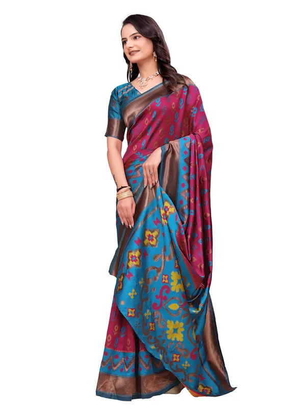Multicolour_Woven_Printed_Saree_For_Women