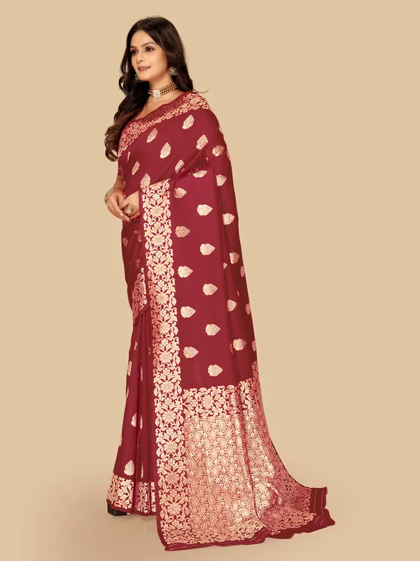 Maroon_Woven_Festive_Saree_for_Women