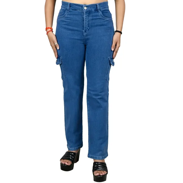 Blue_Denim_Slim_Fit_Cargo_Jeans_For_Women