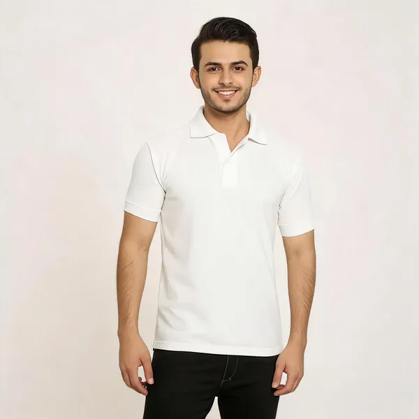 White_Dryfit_Regular_Fit_Polo_T-Shirt_For_Men