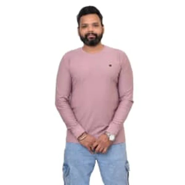Pink_Casual_Full_Sleeve_T-Shirt_for_Men