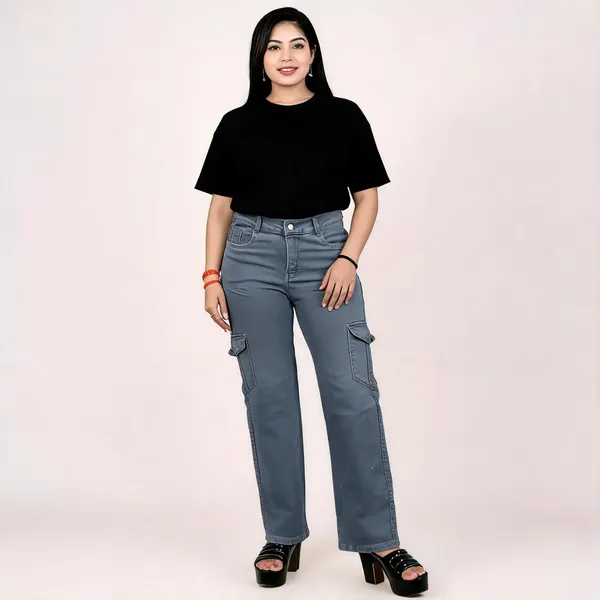 Grey_Denim_Straight_Fit_Cargo_Jeans_For_Women