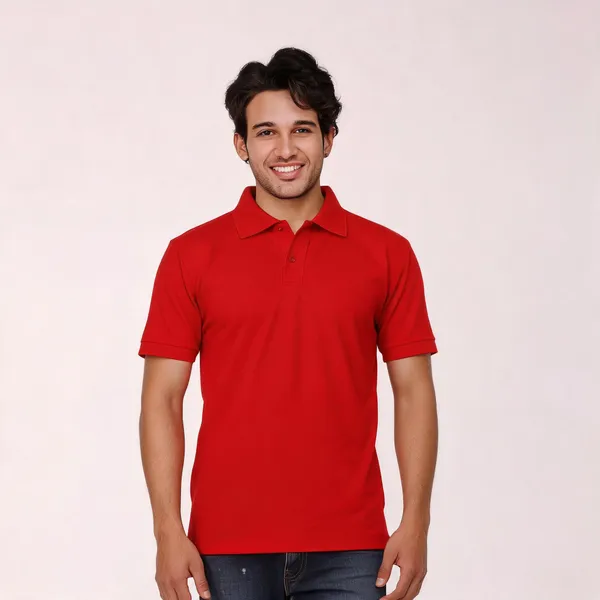 Red_Cotton_Blend_Regular_Fit_Polo_T-Shirt_For_Men