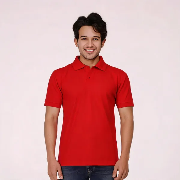 Red_Cotton_Blend_Regular_Fit_Polo_T-Shirt_For_Men