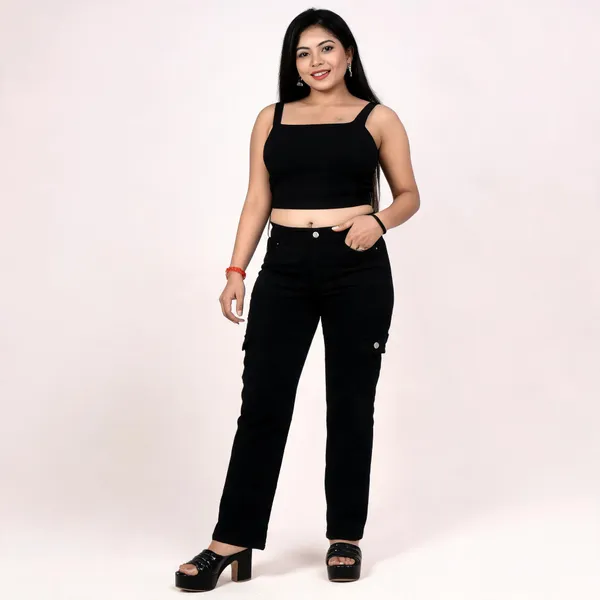 Black_Cotton_Lycra_High-Rise_Cargo_Jeans_For_Women