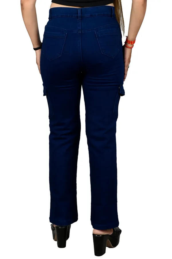 Navy_Cotton_Lycra_Straight_Fit_Cargo_Jeans_For_Women