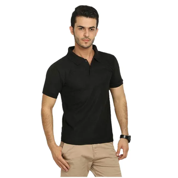 Black_Cotton_Blend_Regular_Fit_Polo_T-Shirt_For_Men