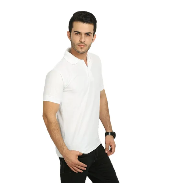 White_Dryfit_Regular_Fit_Polo_T-Shirt_For_Men