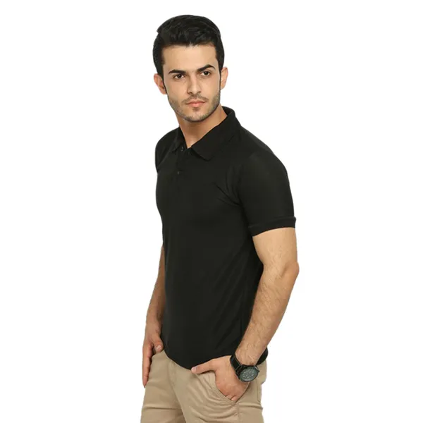 Black_Cotton_Blend_Regular_Fit_Polo_T-Shirt_For_Men