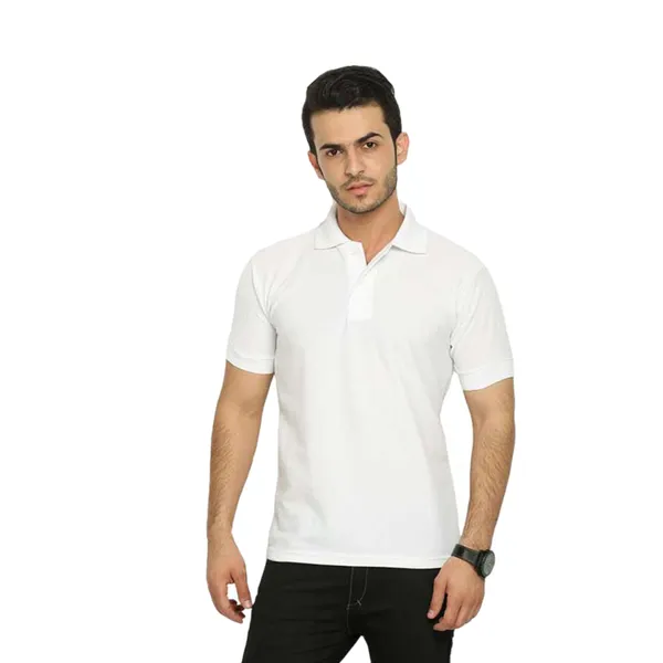 White_Dryfit_Regular_Fit_Polo_T-Shirt_For_Men