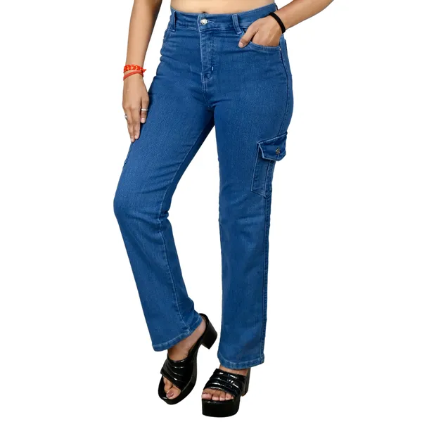 Blue_Denim_Slim_Fit_Cargo_Jeans_For_Women