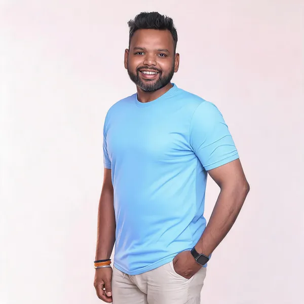 Light_Blue_Polyester_Regular_Fit_T-Shirt_For_Men_-_Pack_of_2