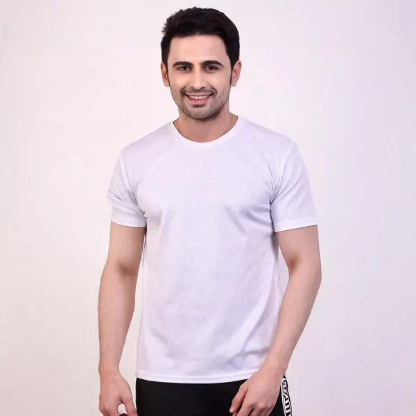 White_Dryfit_Regular_Fit_T-Shirt_For_Men