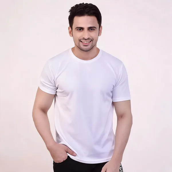 White_Dryfit_Regular_Fit_T-Shirt_For_Men