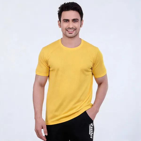 Yellow_Dryfit_Regular_Fit_T-Shirt_For_Men
