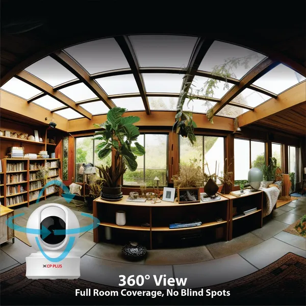 Cp_Plus_4mp_Quad_Hd_Smart_Wi_Fi_Cctv_Camera_For_Home_360_Pan_Tilt_Ctc_Cyber_Secure_Tech_Supports_Lan_View_Talk_Smart_Detection_Suite_Night_Vision_Cloud_Storage_Ok_Google_Cp_E41q