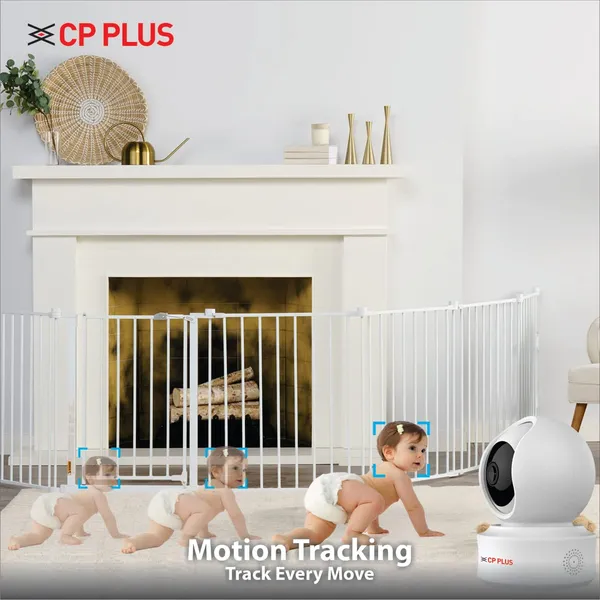 Cp_Plus_4mp_Quad_Hd_Smart_Wi_Fi_Cctv_Camera_For_Home_360_Pan_Tilt_Ctc_Cyber_Secure_Tech_Supports_Lan_View_Talk_Smart_Detection_Suite_Night_Vision_Cloud_Storage_Ok_Google_Cp_E41q