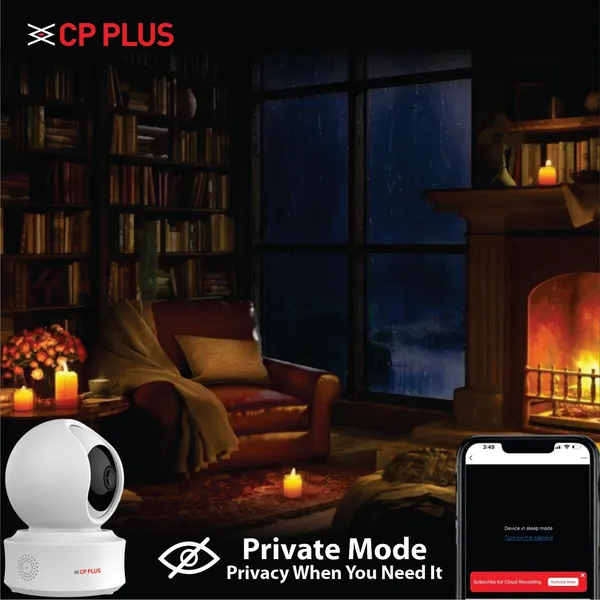 Cp_Plus_4mp_Quad_Hd_Smart_Wi_Fi_Cctv_Camera_For_Home_360_Pan_Tilt_Ctc_Cyber_Secure_Tech_Supports_Lan_View_Talk_Smart_Detection_Suite_Night_Vision_Cloud_Storage_Ok_Google_Cp_E41q