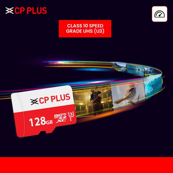 Cp_Plus_128gb_Microsdxc_Memory_Card_Grade_Uhs_3_Class_10_Up_To_70_Mbps_Reading_30_Mbps_Writing_Speed_With_High_Performance_Of_Data_Transfer_Lower_Power_Consumption_For_Portable_Devices