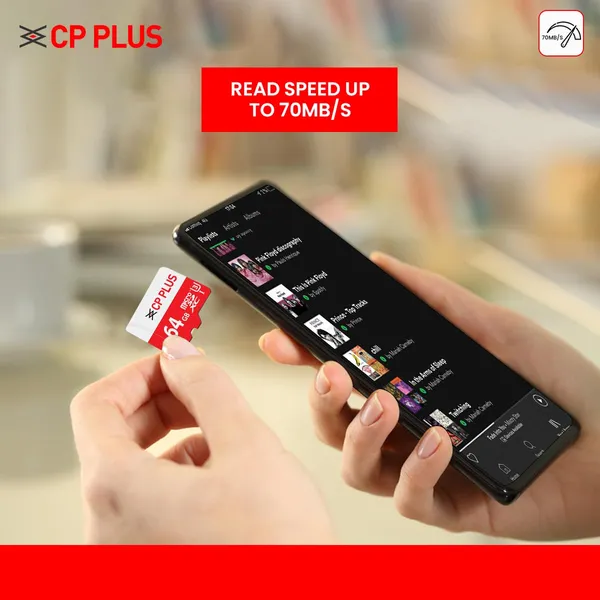 Cp_Plus_64gb_Microsdxc_Memory_Card_Grade_Uhs_3_Class_10_Up_To_70_Mbps_Reading_30_Mbps_Writing_Speed_With_High_Performance_Of_Data_Transfer_Lower_Power_Consumption_For_Portable_Devices